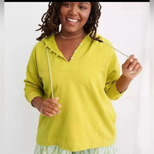 Aerie Oversized Beach Weekend Hoodie-Lime